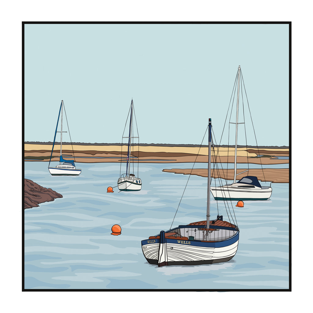 Blakeney Boats Mounted Digital Print with framing options