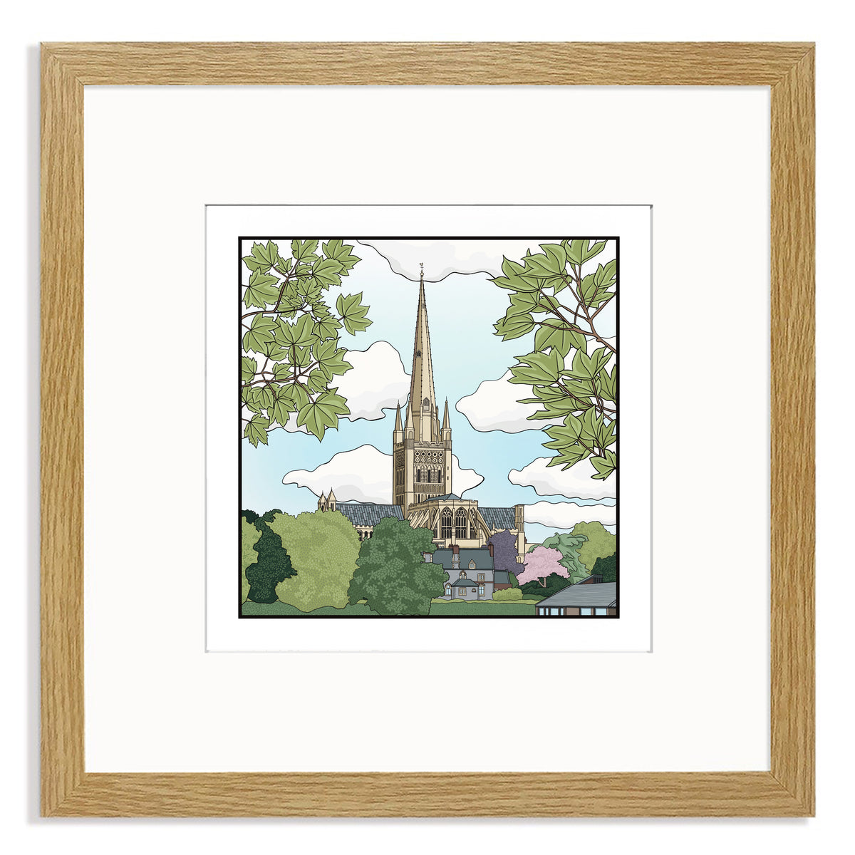 Norwich Cathedral Mounted Digital Print with framing options Zoe Howard