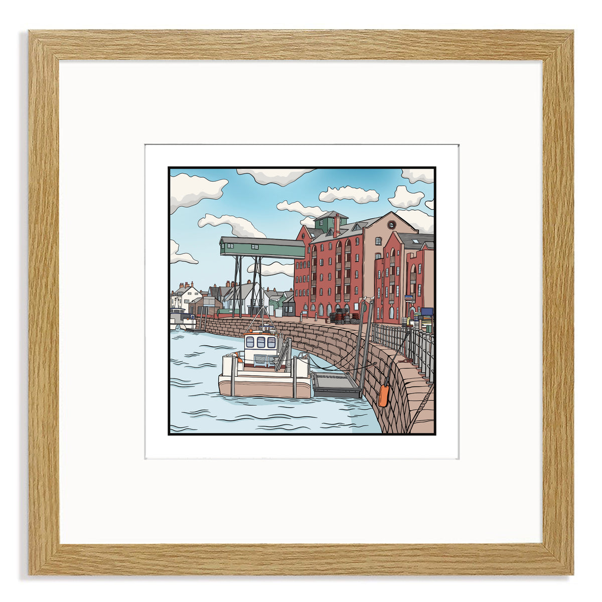 Wells Harbour Mounted Digital Print with framing options Zoe Howard