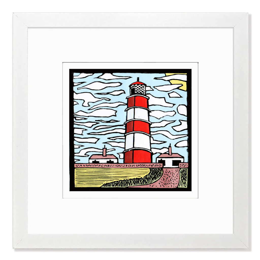 Happisburgh Lighthouse Mounted Digital Print with framing options