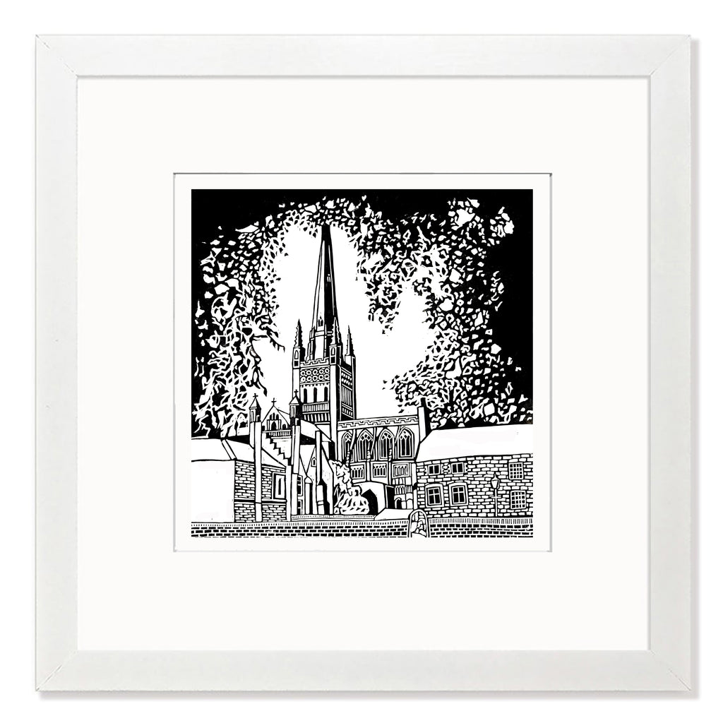 Norwich Cathedral Mounted Digital Print with framing options