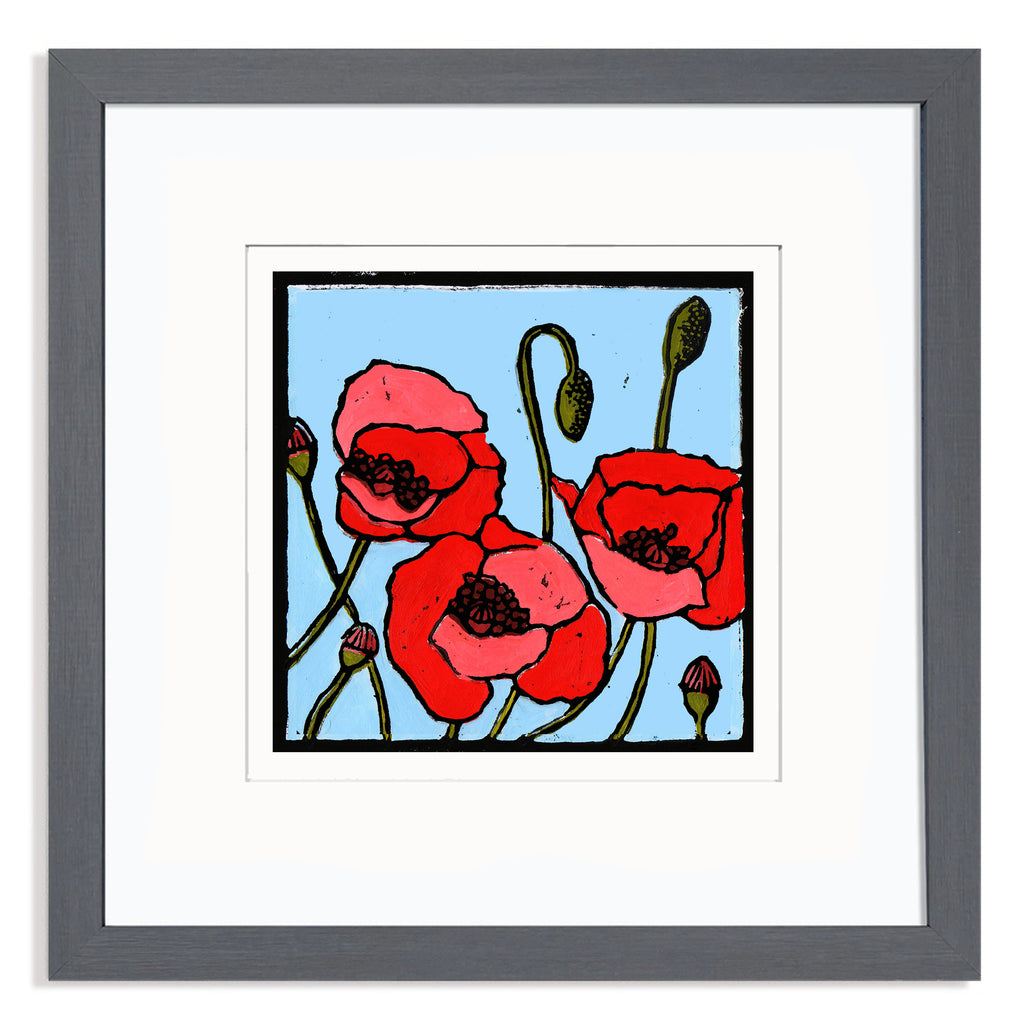 Poppies Mounted Digital Print with framing options