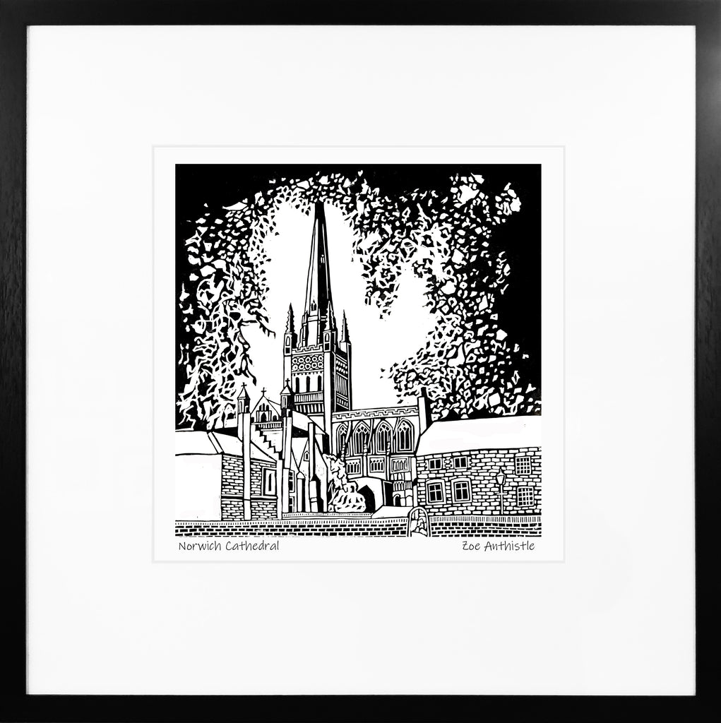 'Norwich Cathedral' Limited Edition Original Linocut