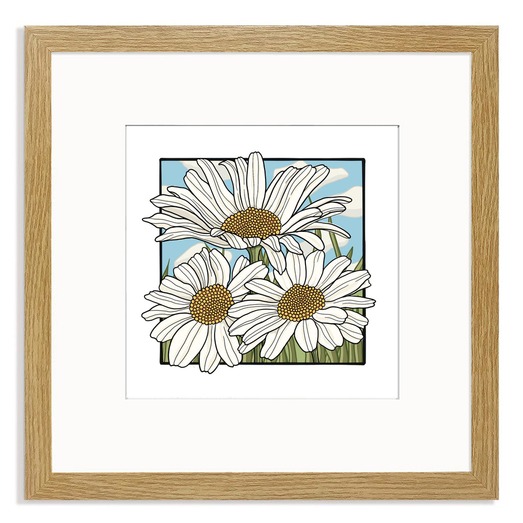 Meadow Series - Oxeye Daisies Mounted Digital Print with framing options