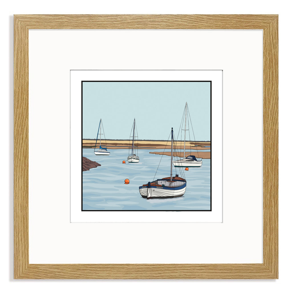 Blakeney Boats Mounted Digital Print with framing options