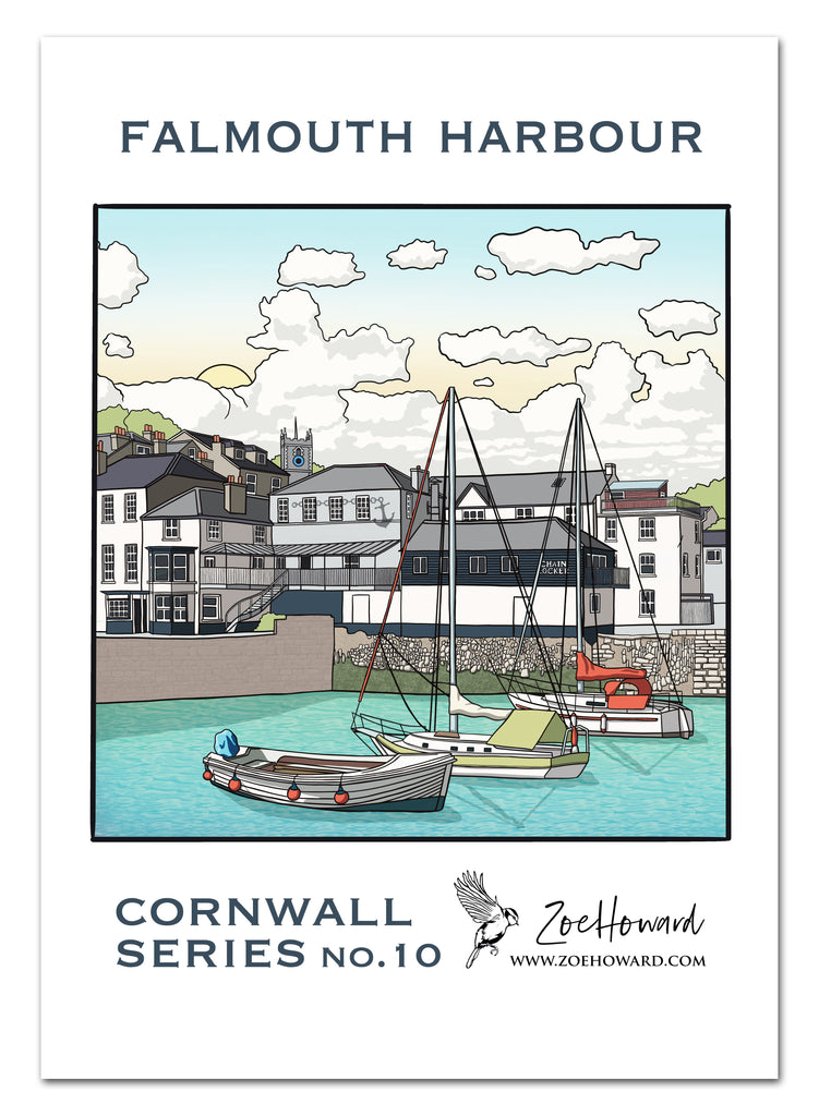 Falmouth Harbour, Cornwall A4/A3 Poster