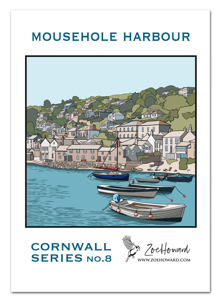 Mousehole Harbour, Cornwall A4/A3 Poster