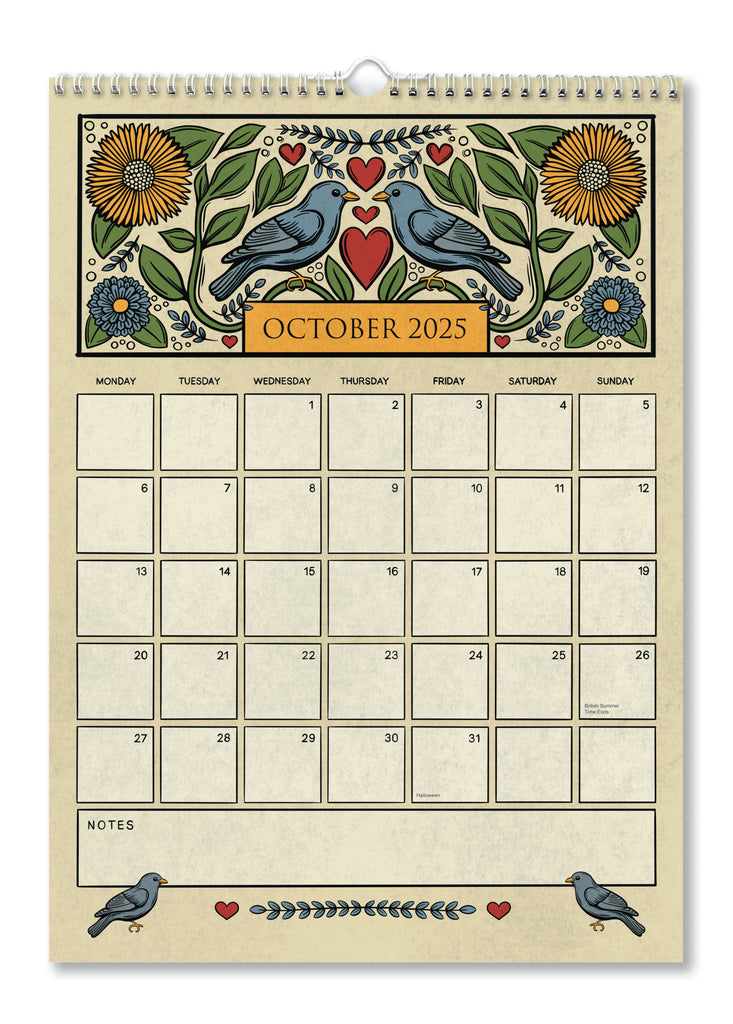 A4/ A3 Academic Wall Calendar 16 Months / Sept 2025 - Dec 2026 / Artwork by Zoe Howard / Perfect gift for family and friends / Free Postage