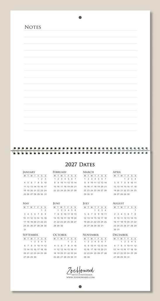 Norfolk Calendar 2026 illustrated by Zoe Howard