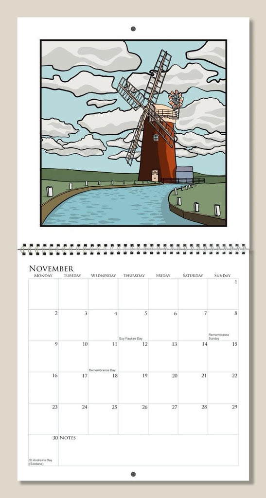 Norfolk Calendar 2026 illustrated by Zoe Howard