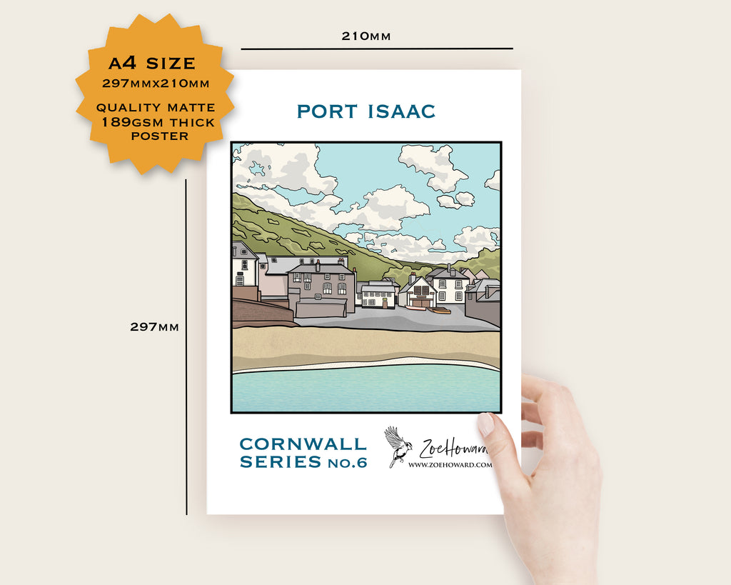 Port Isaac, Cornwall A4/A3 Poster