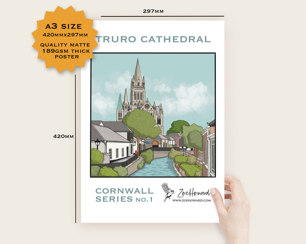 Truro Cathedral, Cornwall A4/A3 Poster