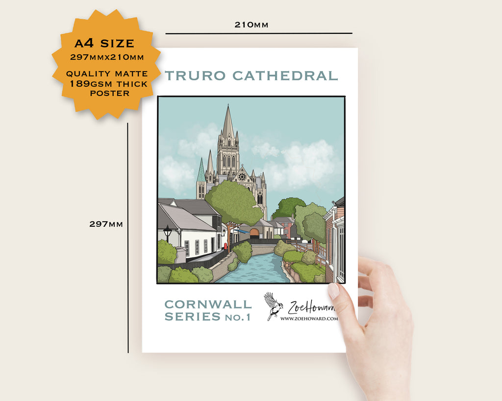Truro Cathedral, Cornwall A4/A3 Poster