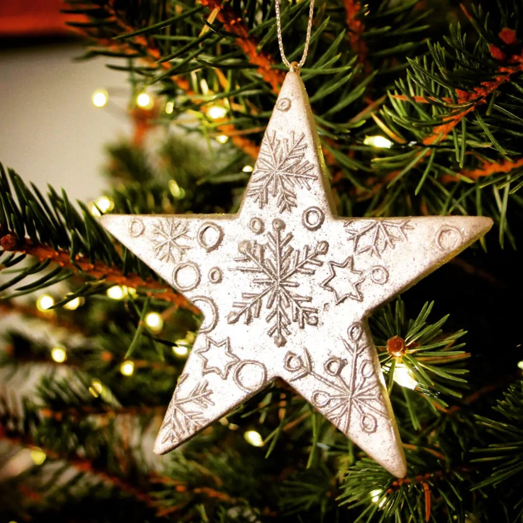 Silver Snowflakes Festive Christmas Star