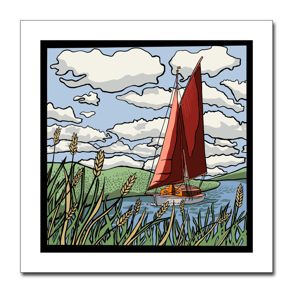 'Boat on the Broads' Greeting Card