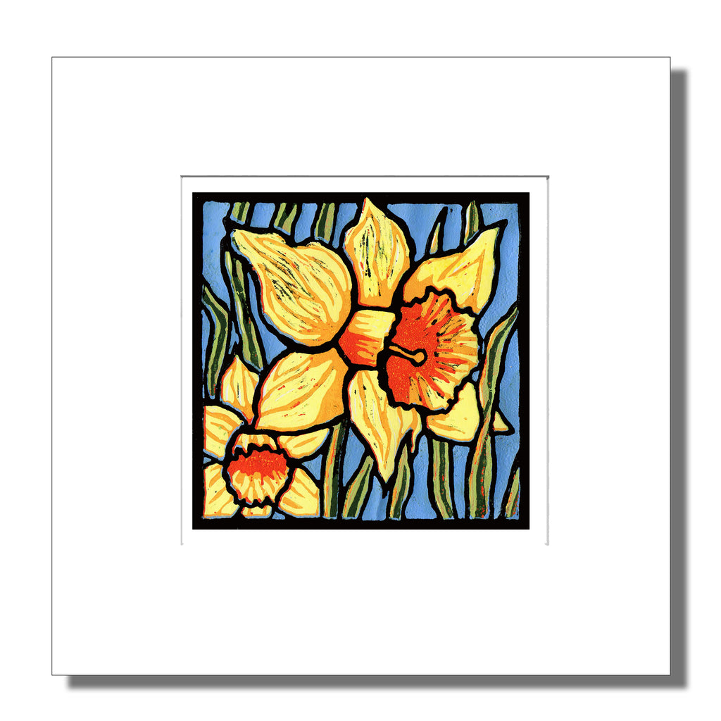 Daffodils Mounted Digital Print with framing options