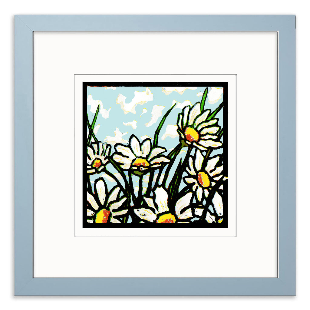 Daisies Mounted Digital Print with framing options