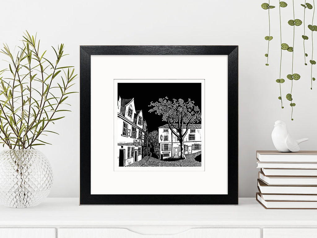 Elm Hill, Norfolk Mounted Digital Print with framing options