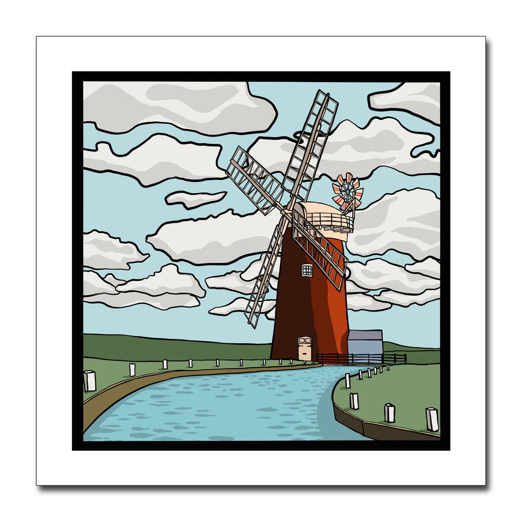 'Horsey Mill' Greeting Card
