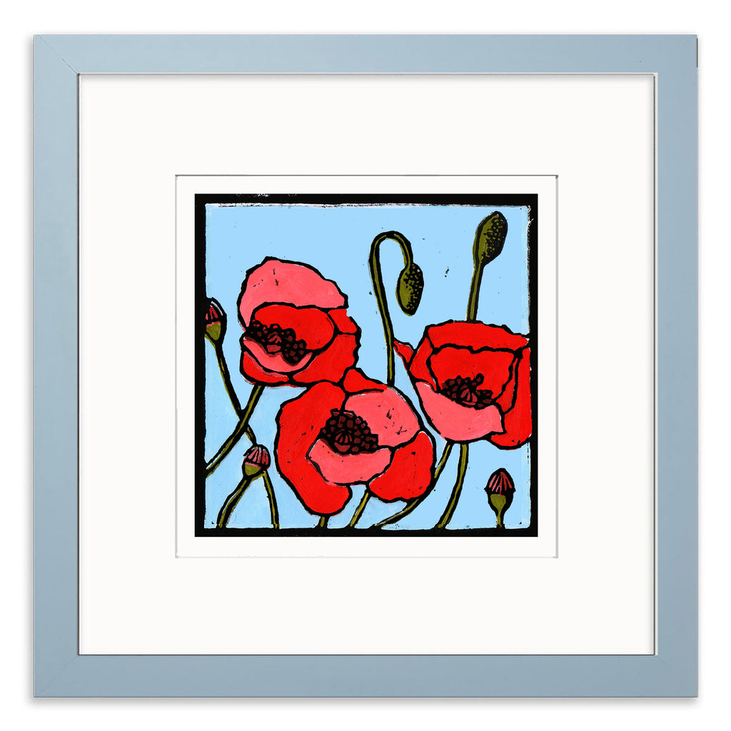 Poppies Mounted Digital Print with framing options