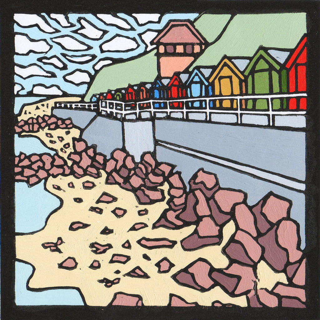 'Sheringham Seafront' Limited Edition Original Linocut