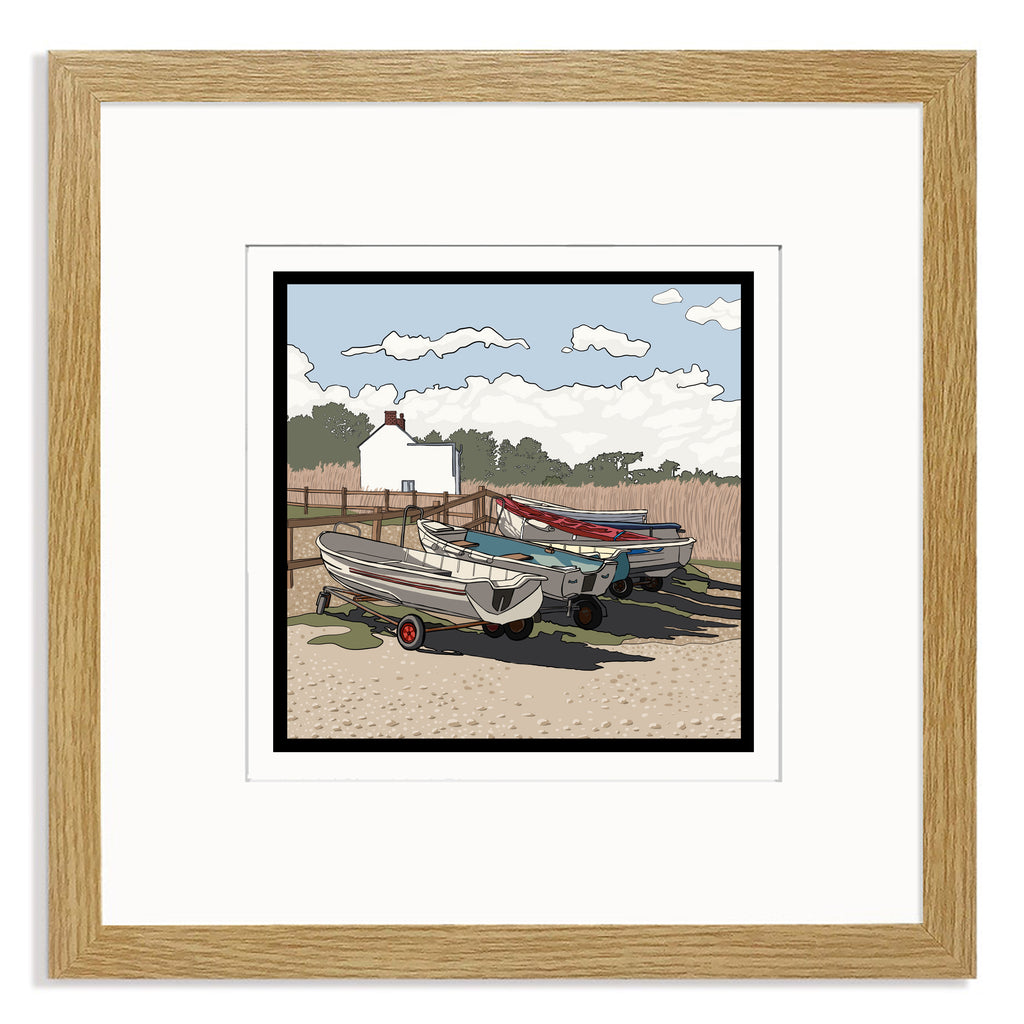 Brancaster Staithe Mounted Digital Print with framing