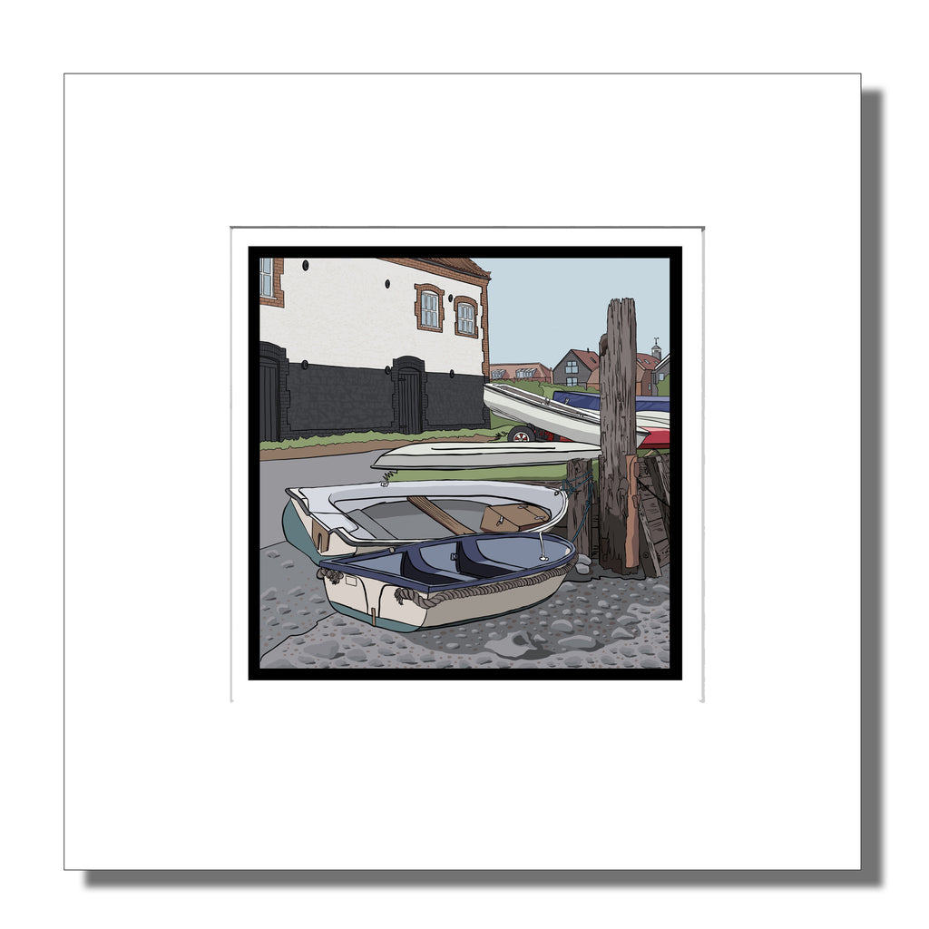 Burnham Overy Staithe Mounted Digital Print with framing options