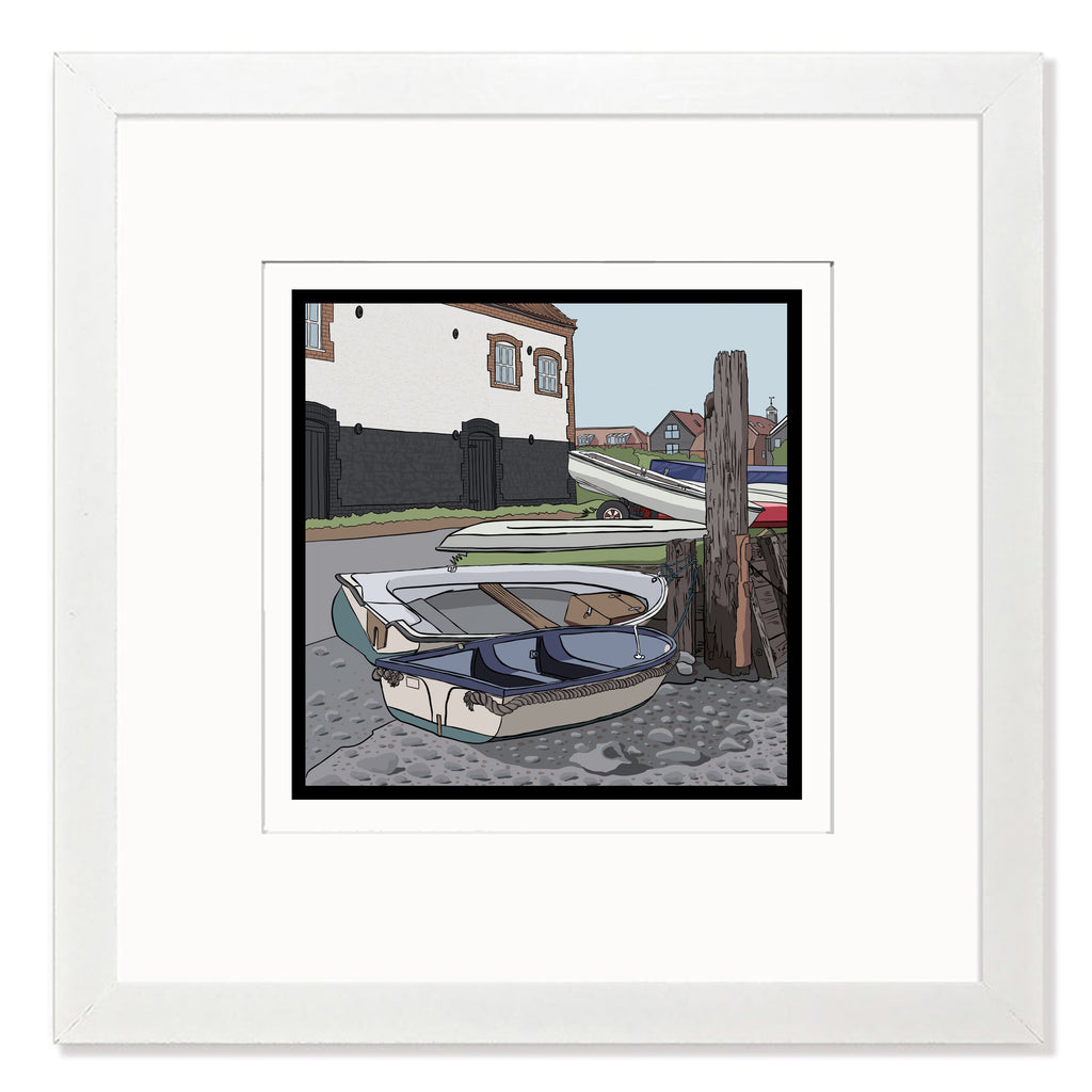 Burnham Overy Staithe Mounted Digital Print with framing options