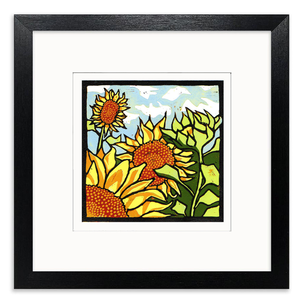 Field of Sunflowers Mounted Digital Print with framing options