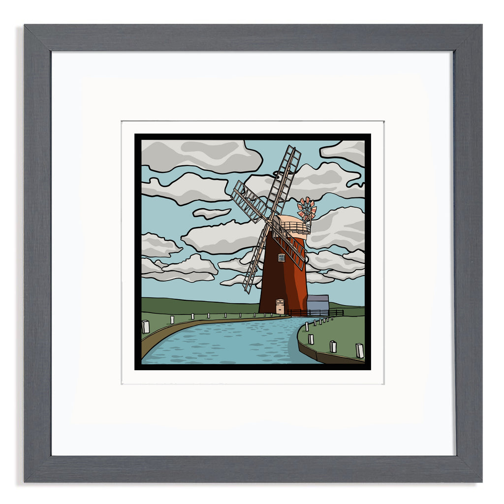 Horsey Mill Mounted Digital Print with framing options