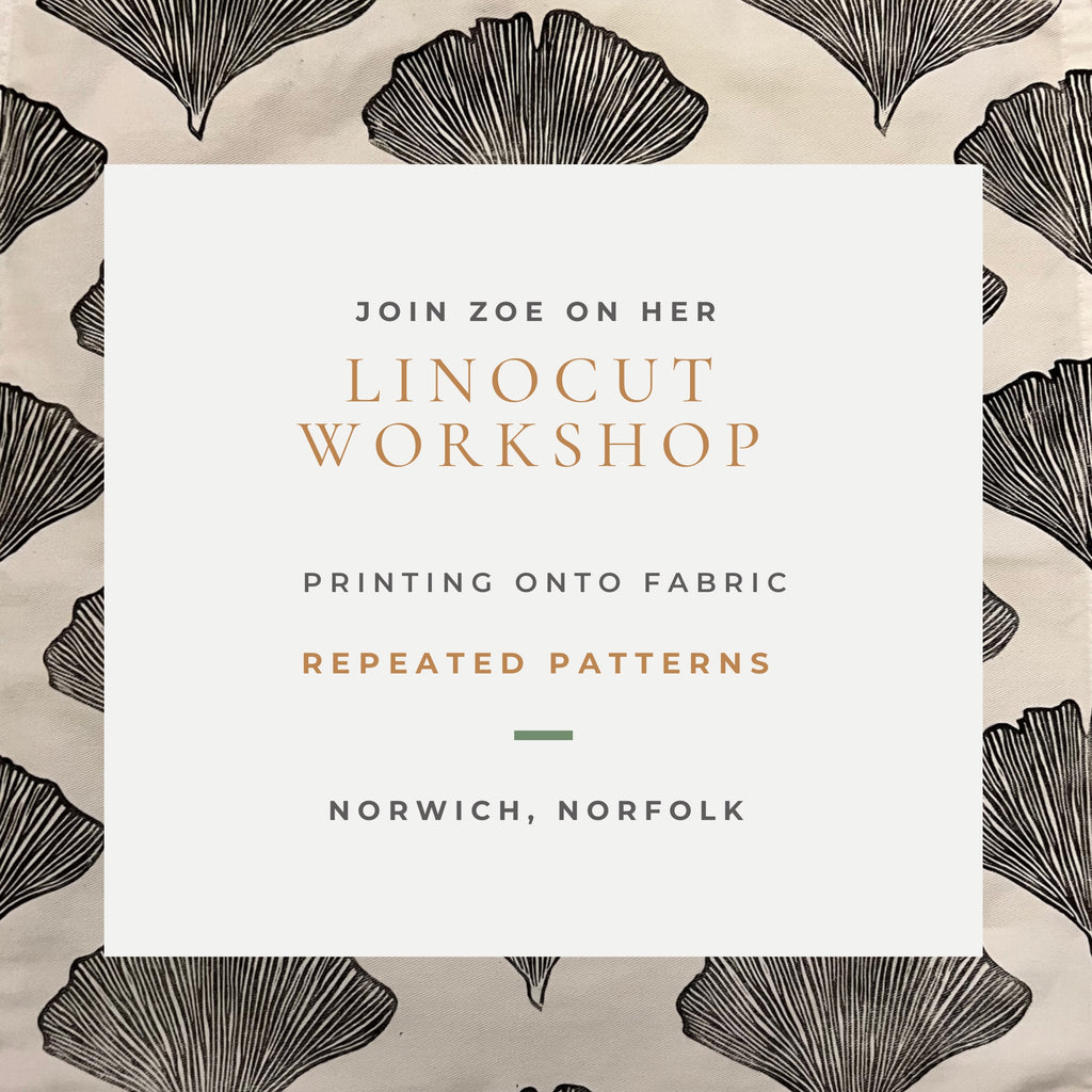 Linocut printing onto fabric
