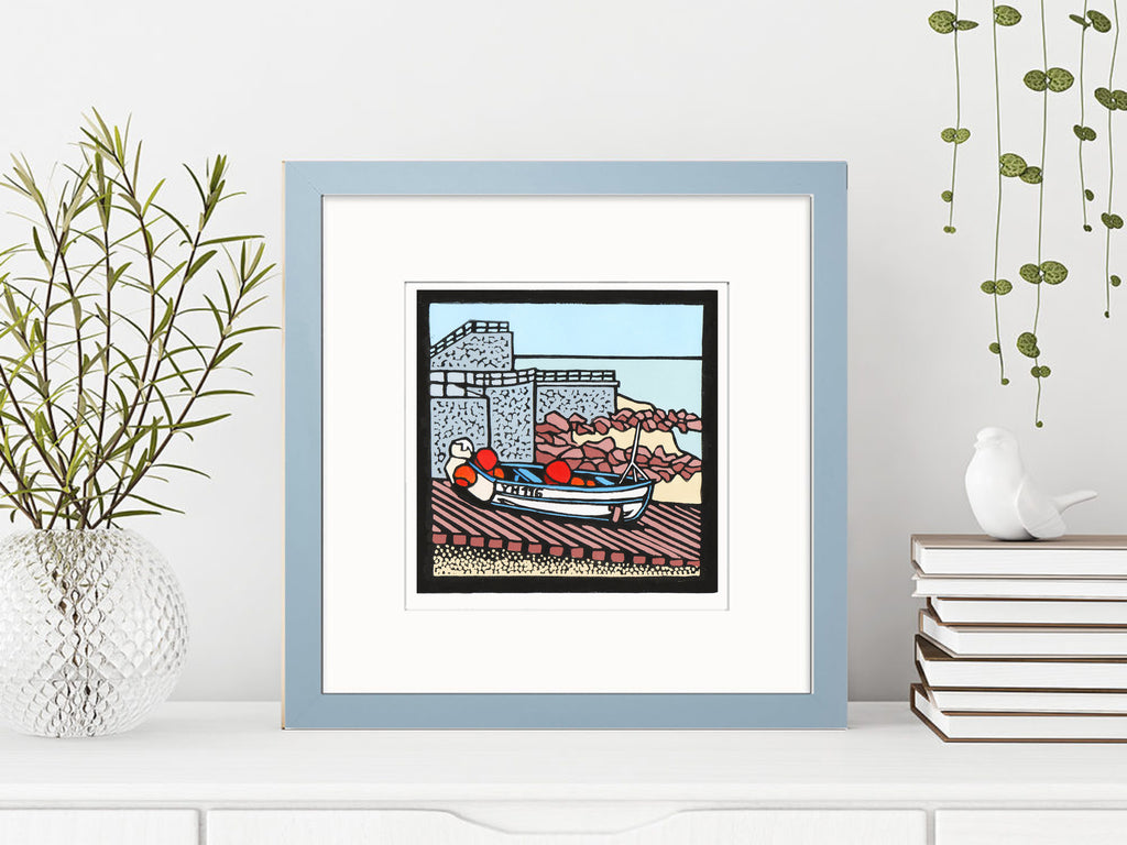 Sheringham Rowing Boat Mounted Digital Print with framing options