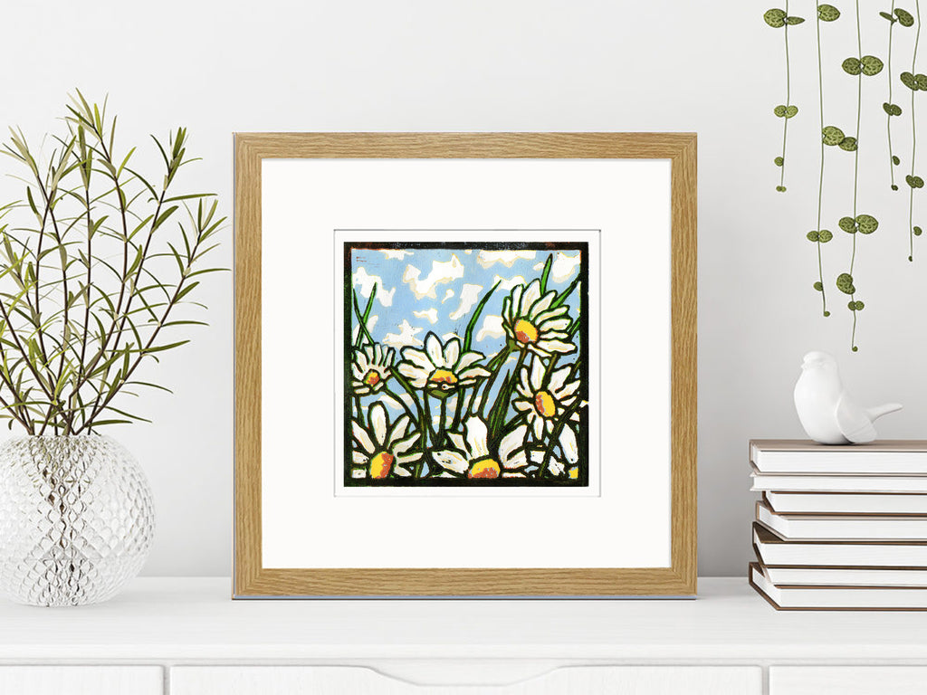 Daisies Mounted Digital Print with framing options