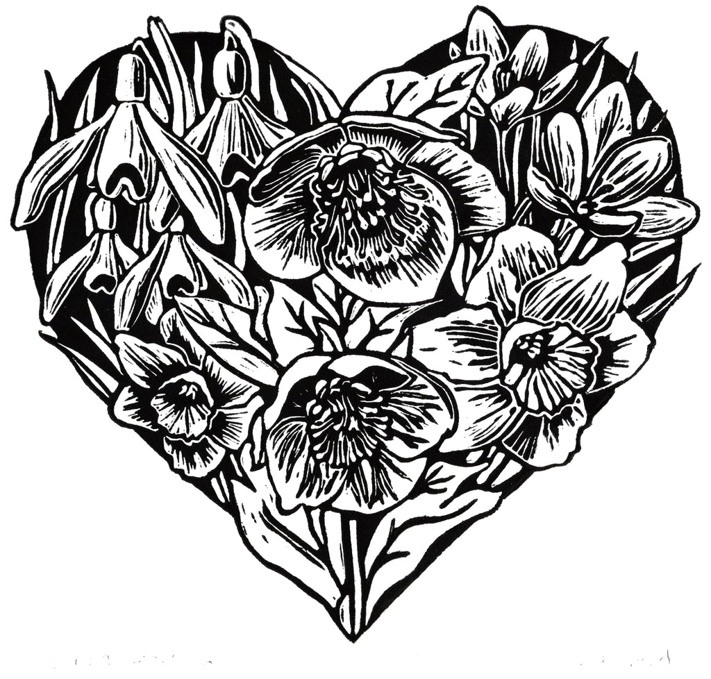 'Spring Heart' Limited Edition Original Linocut